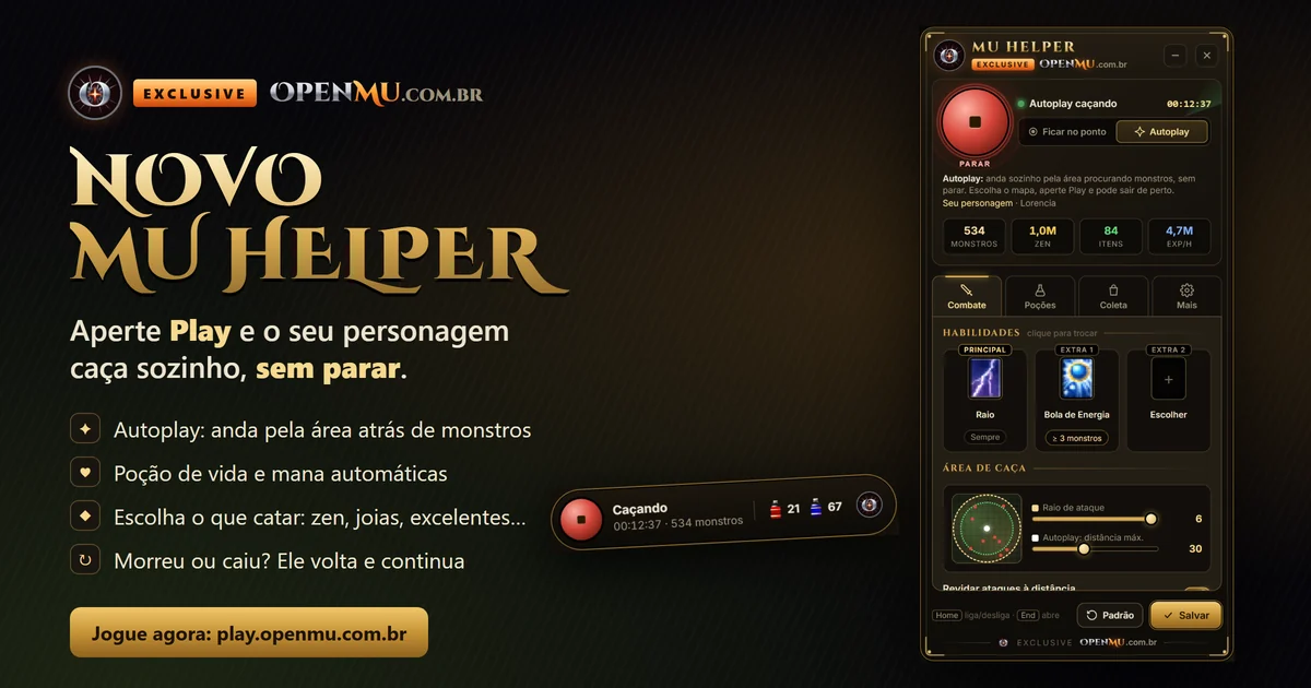Novo MU Helper, exclusivo do OpenMu.com.br